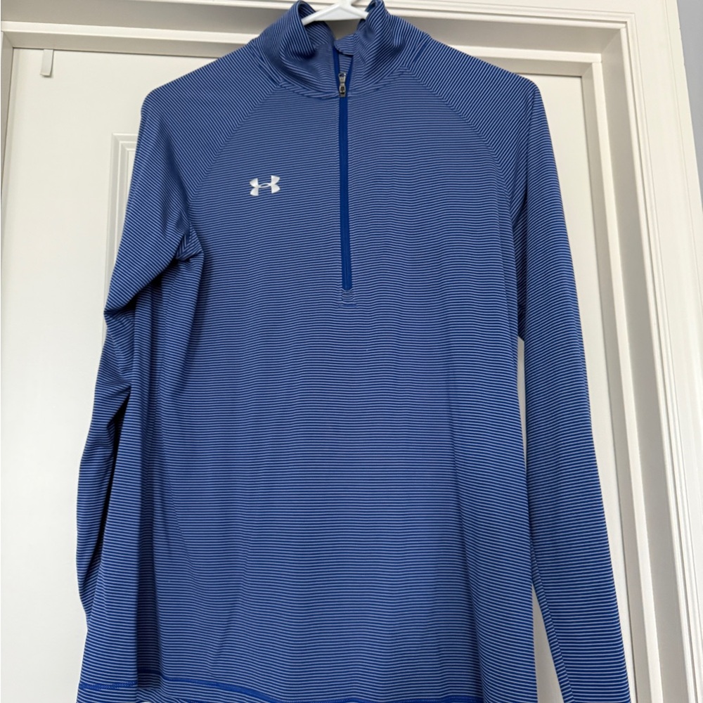 Under Armour Blue and White Striped Shirt